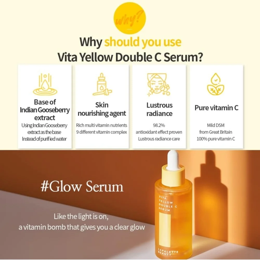 Lapalette Beauty Vita Yellow Double C Facial Serum, 1.18 fl. oz